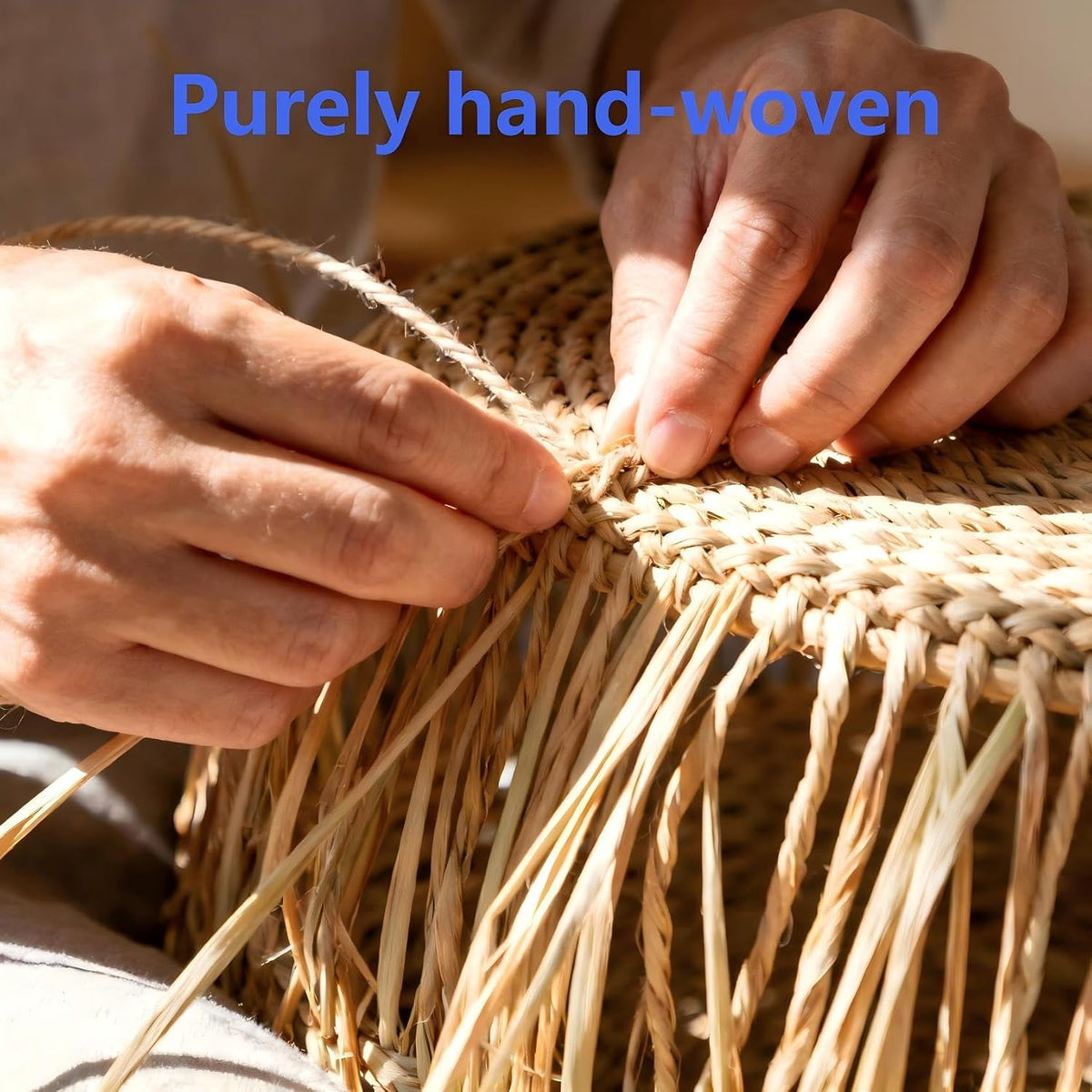 Scalloped Basket, Wicker Storage Baskets, Hand Woven Baskets for Shelves,Natural Baskets for Organizing (M-14" L x 10.5" W x 6" H)