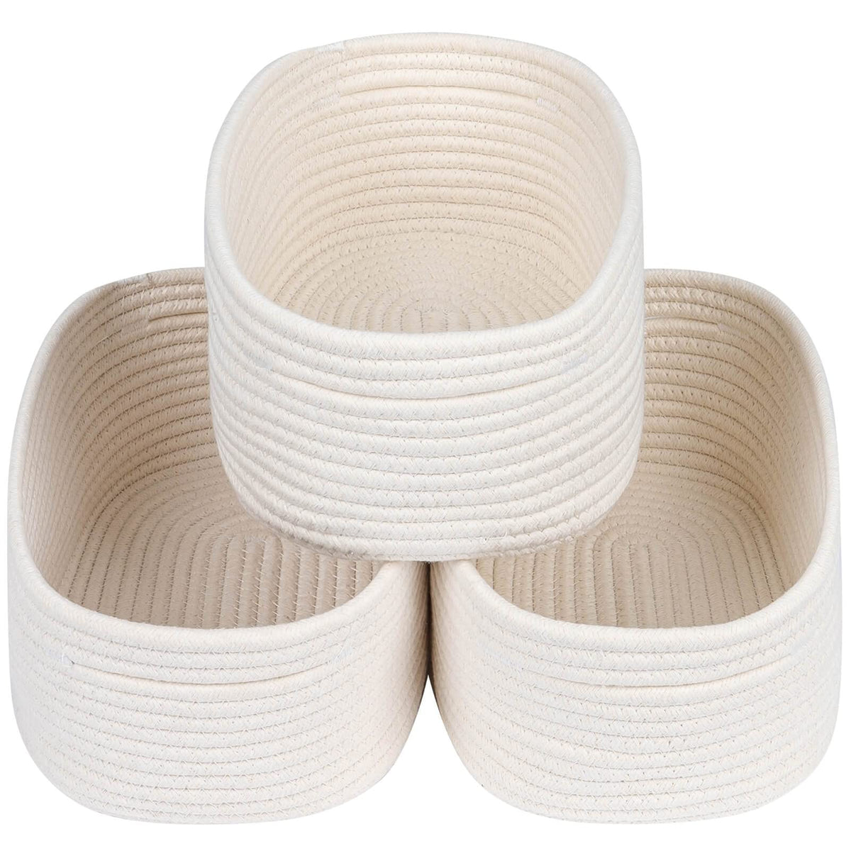 CubesLand Cube Shelf Closet Storage Rope Cotton Baskets Bins Set 2