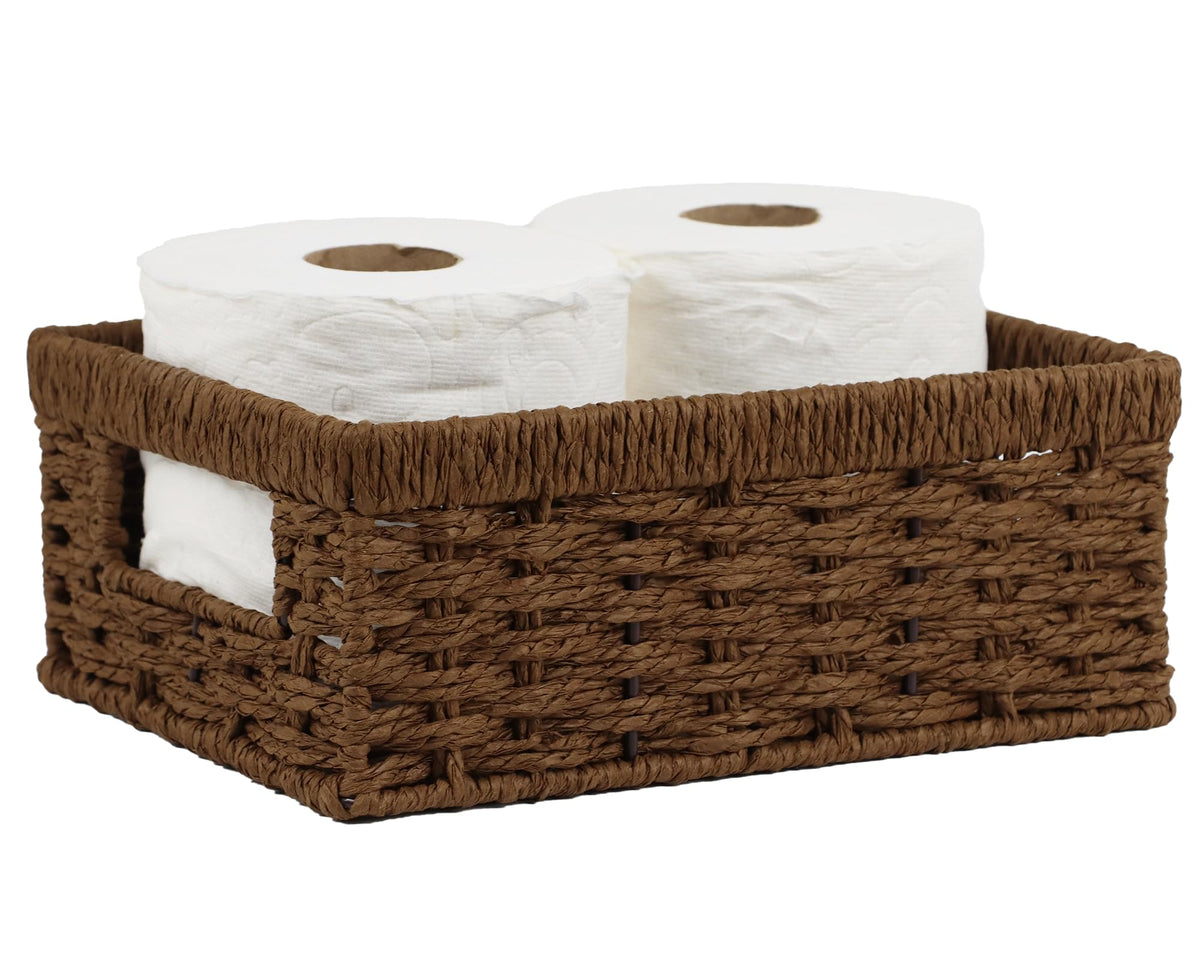Wicker Baskets, Water Hyacinth Baskets for Organizing, Rattan Woven Baskets