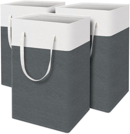 TasticTotes Laundry Basket 3-Pack, Laundry Hamper, 75L-Grey
