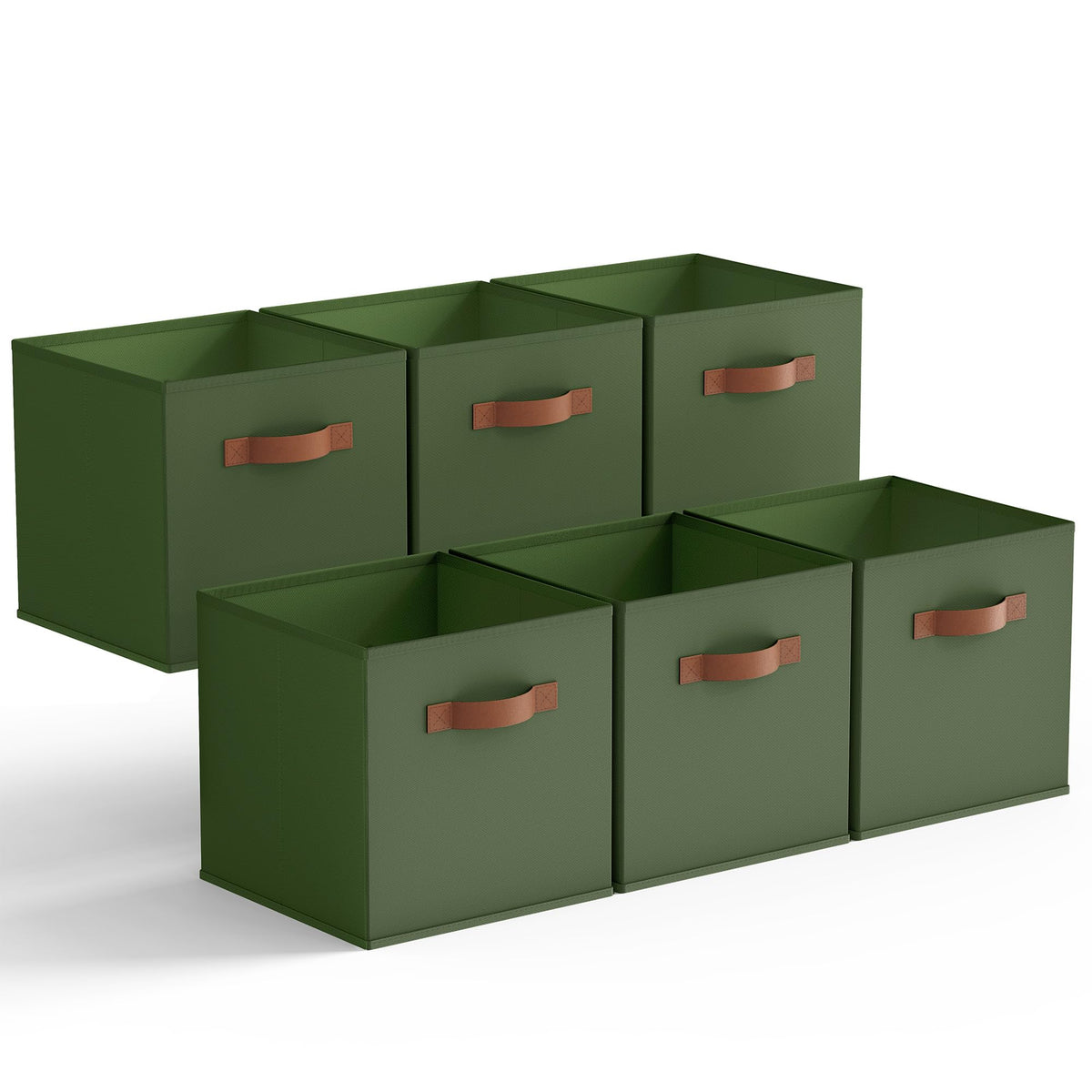 GRANNY SAYS 11 Inch Fabric Storage Cubes, 6-Pack, Sage Green
