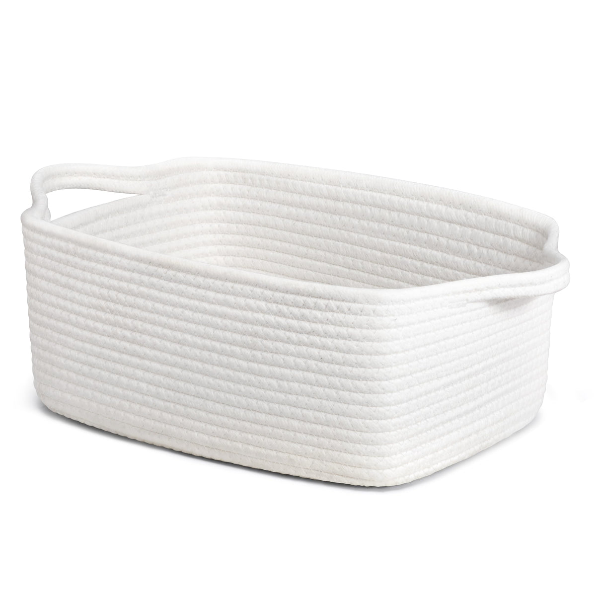 CHICVITA Small Woven Rope Gift Basket, Decorative Boo Basket, Grey