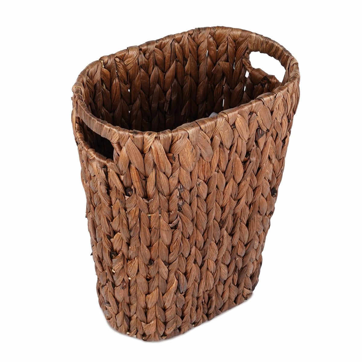 Coeusy Wicker Trash Can,Small Bathroom Trash Can,Water Hyacinth Wicker Waste Basket for Bathroom,Boho Waste Basket for Bedroom,Home Office,Compact Spaces(2 Gallon Round)