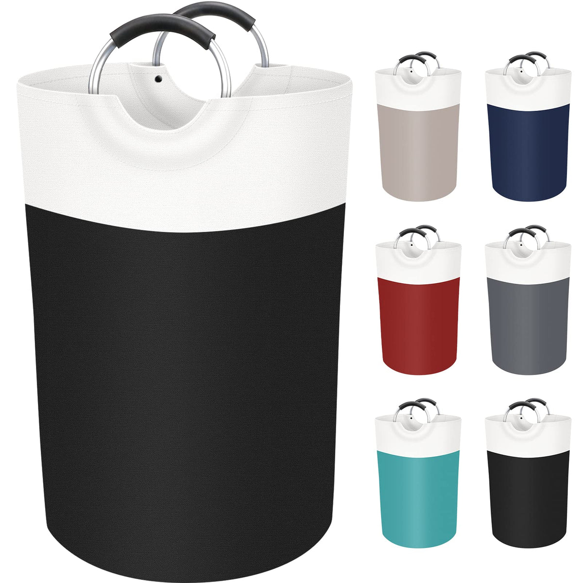 BlissTotes 75L Laundry Basket, Freestanding Collapsible Hamper, Brown