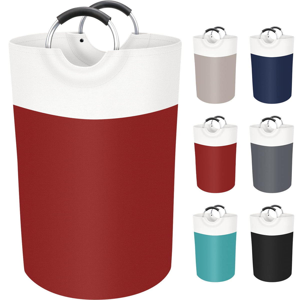 BlissTotes 75L Laundry Basket, Freestanding Collapsible Hamper, Brown