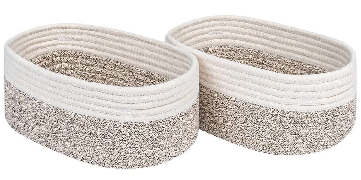 CubesLand Cube Shelf Closet Storage Rope Cotton Baskets Bins Set 2