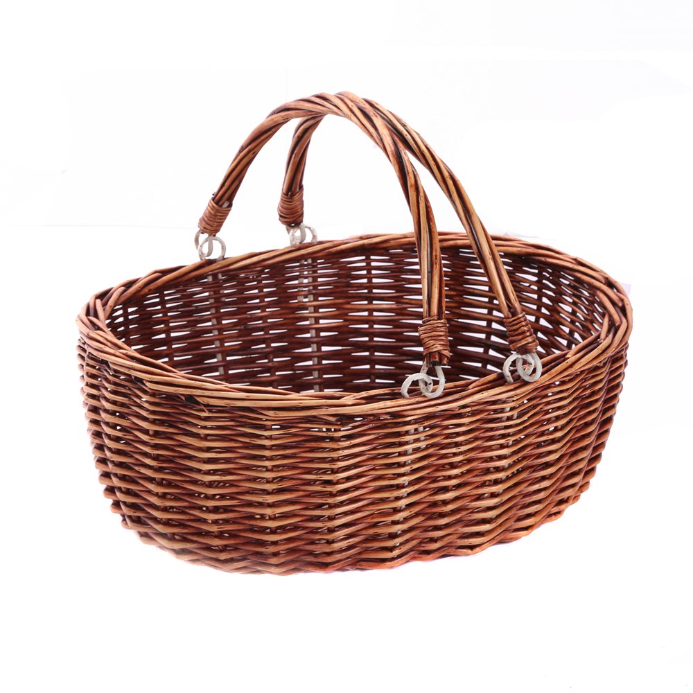 Wicker Picnic Baskets with Handles.Kingwillow. (Brown)