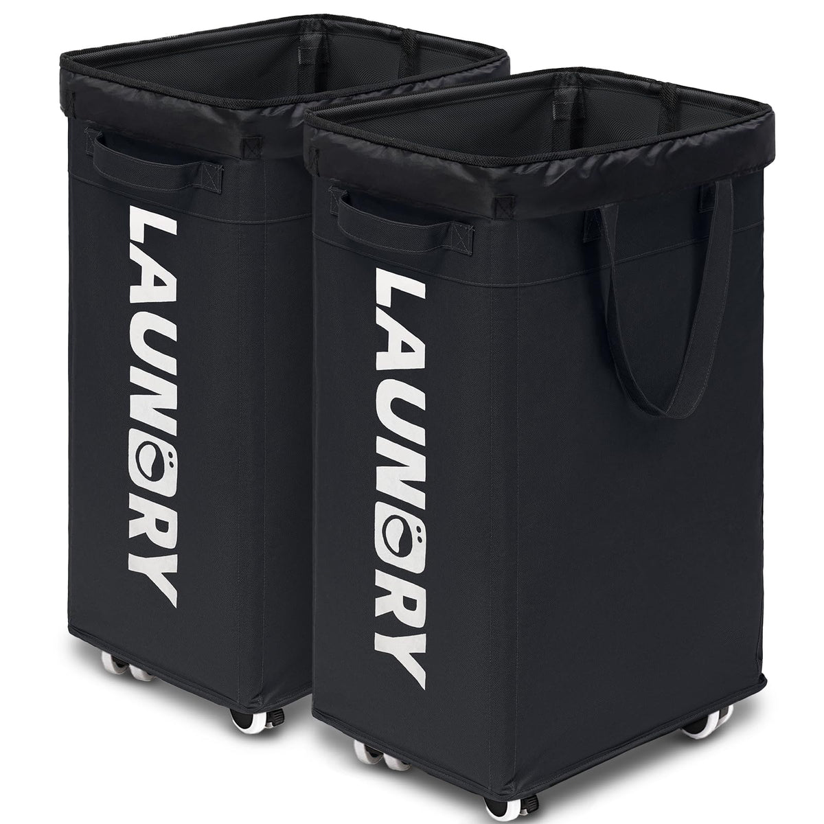 Goodpick 75L Laudnry Basket with Wheels & Removable Wash Bag for Dorm