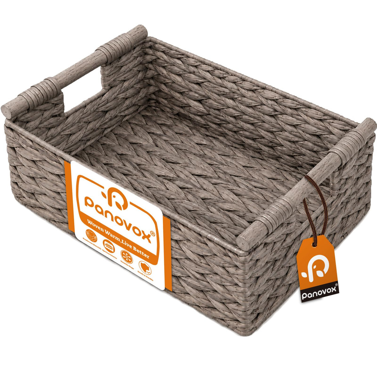 Wicker Basket, Large Basket for Gift Baskets Empty, 15.4x11x6.3in