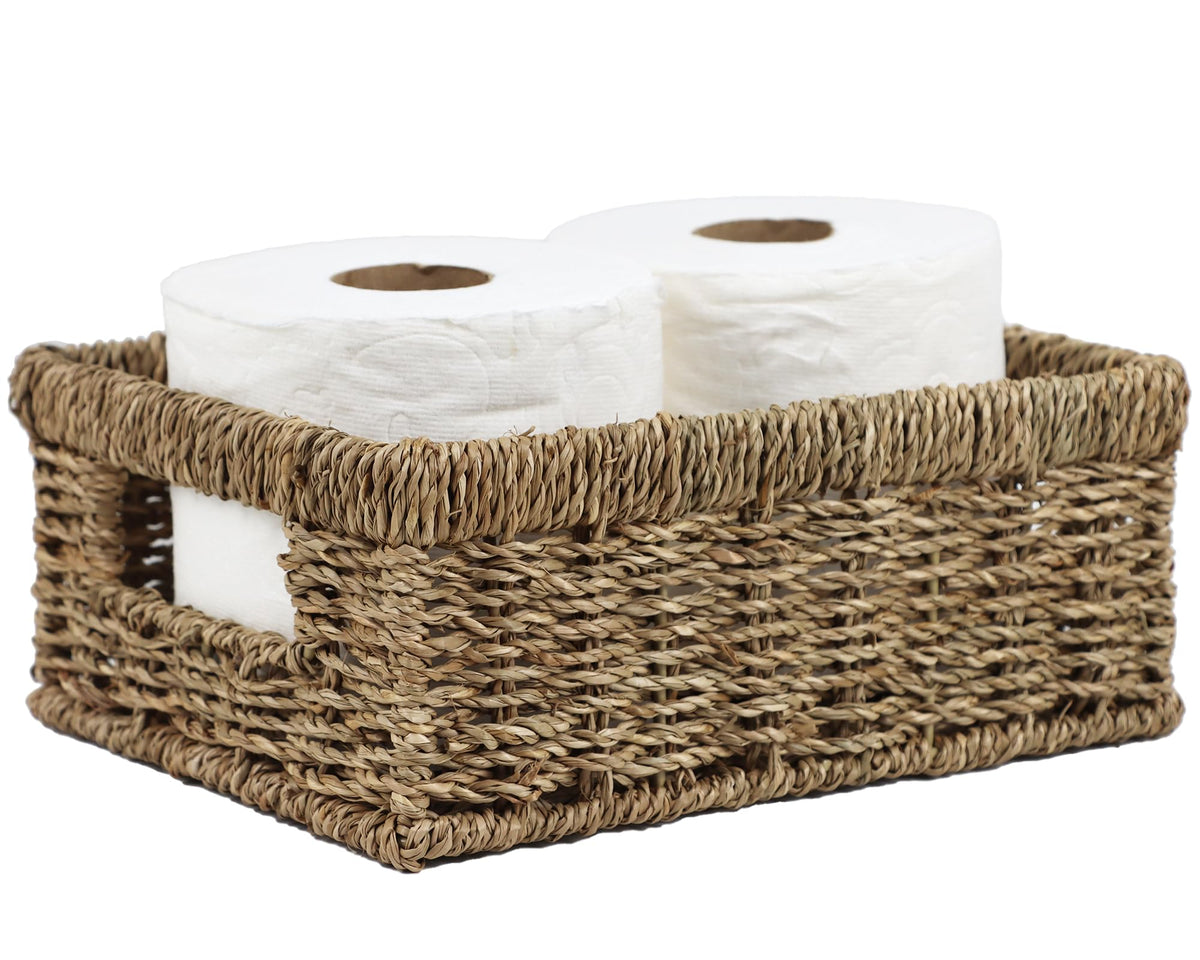 Wicker Baskets, Water Hyacinth Baskets for Organizing, Rattan Woven Baskets