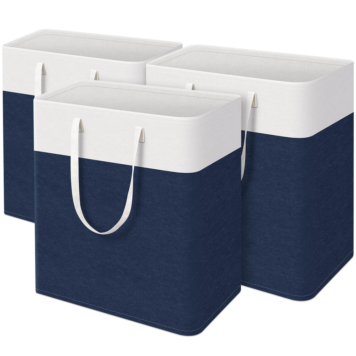 TasticTotes Laundry Basket 3-Pack, Laundry Hamper, 75L-Grey