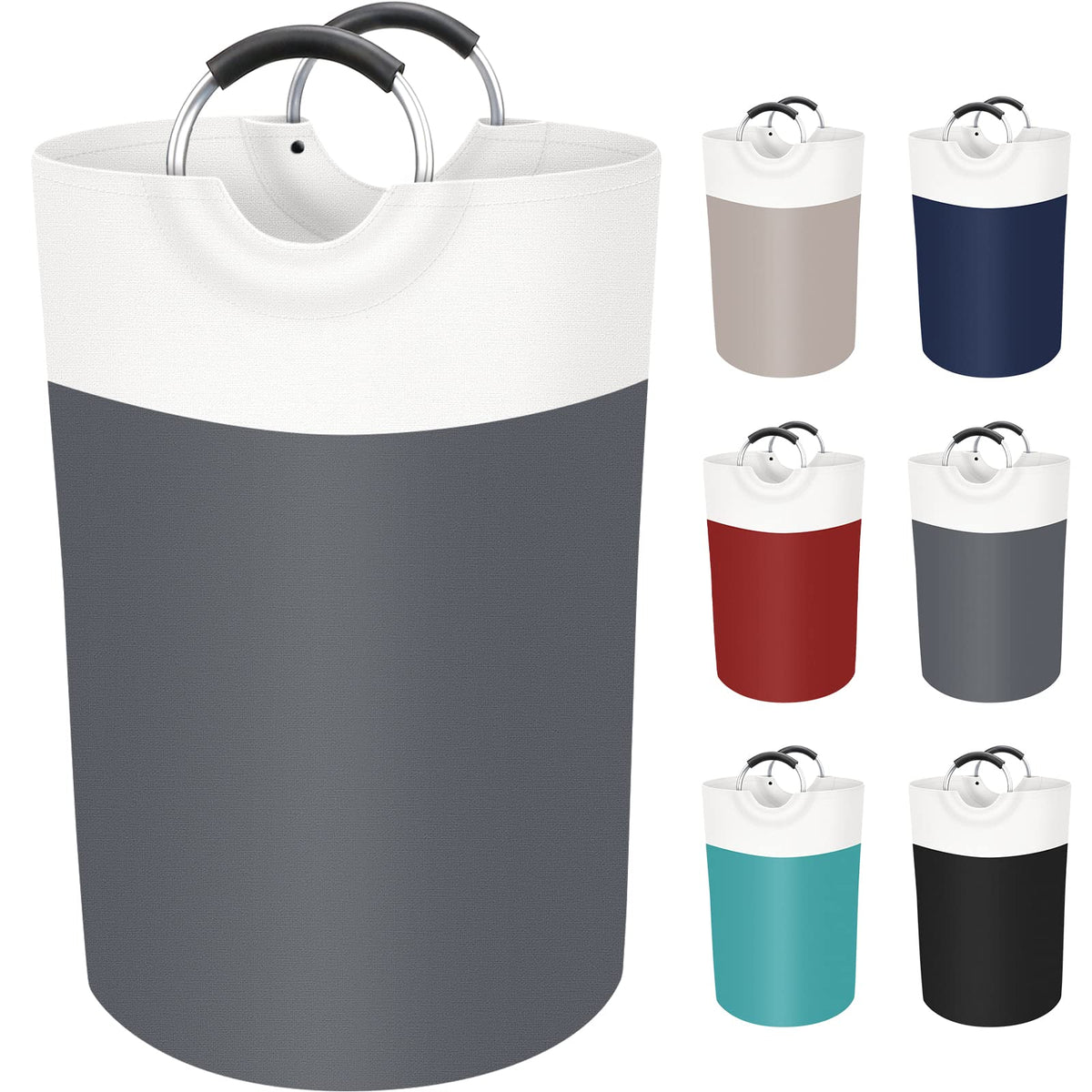 BlissTotes 75L Laundry Basket, Freestanding Collapsible Hamper, Brown