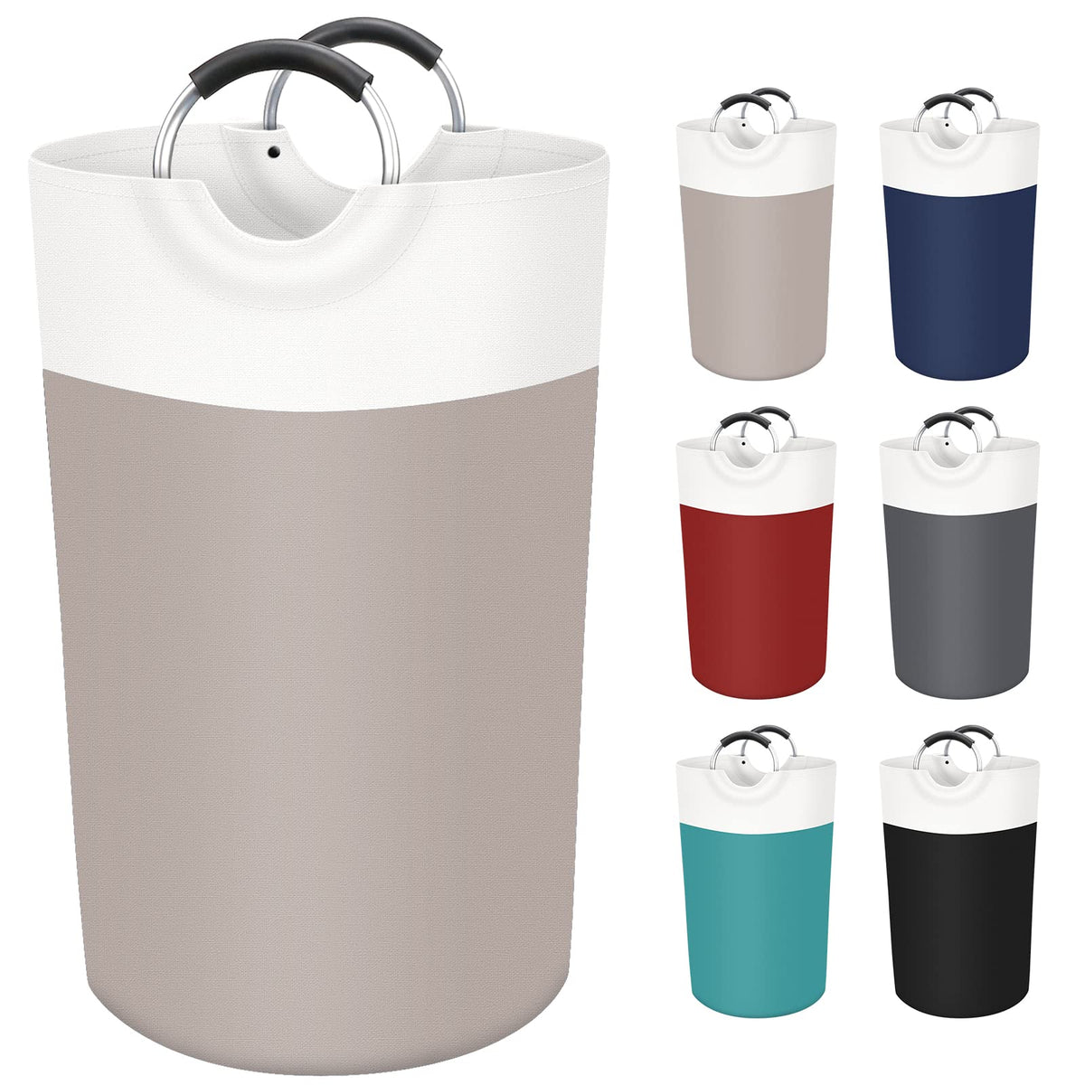BlissTotes 75L Laundry Basket, Freestanding Collapsible Hamper, Brown