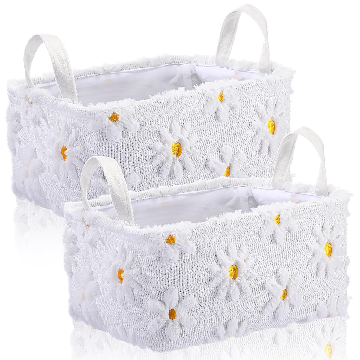 2 Pcs Pink Bow Storage Basket 14x10'' Back to School Gift Baskets