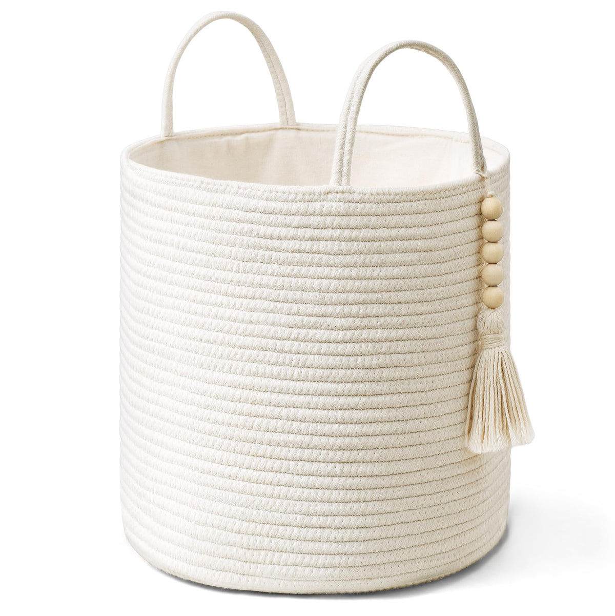 Mkono Woven Storage Basket for Blanket, Toys Plant Organizer, 16"W x 13.8"L