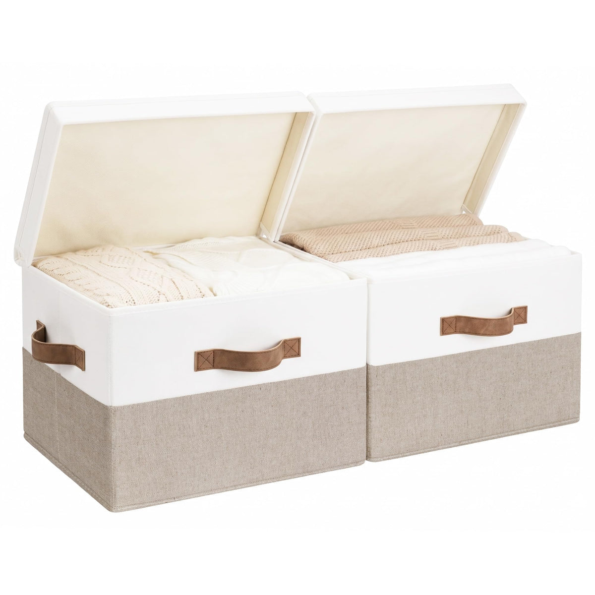 StorageWorks Fabric Storage Bins with Lids, Closet Storage Bins