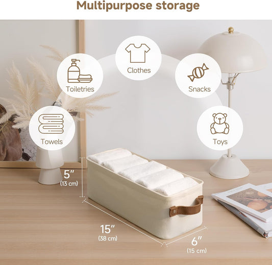 StorageWorks Narrow Storage Bins, Toilet Paper Storage, Natural, 2-Pack