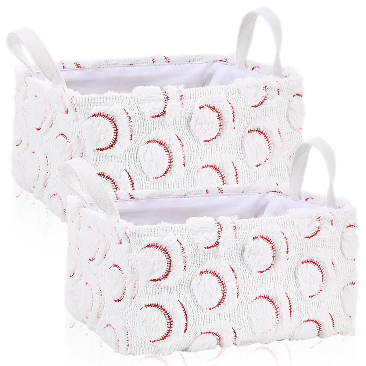 2 Pcs Pink Bow Storage Basket 14x10'' Back to School Gift Baskets