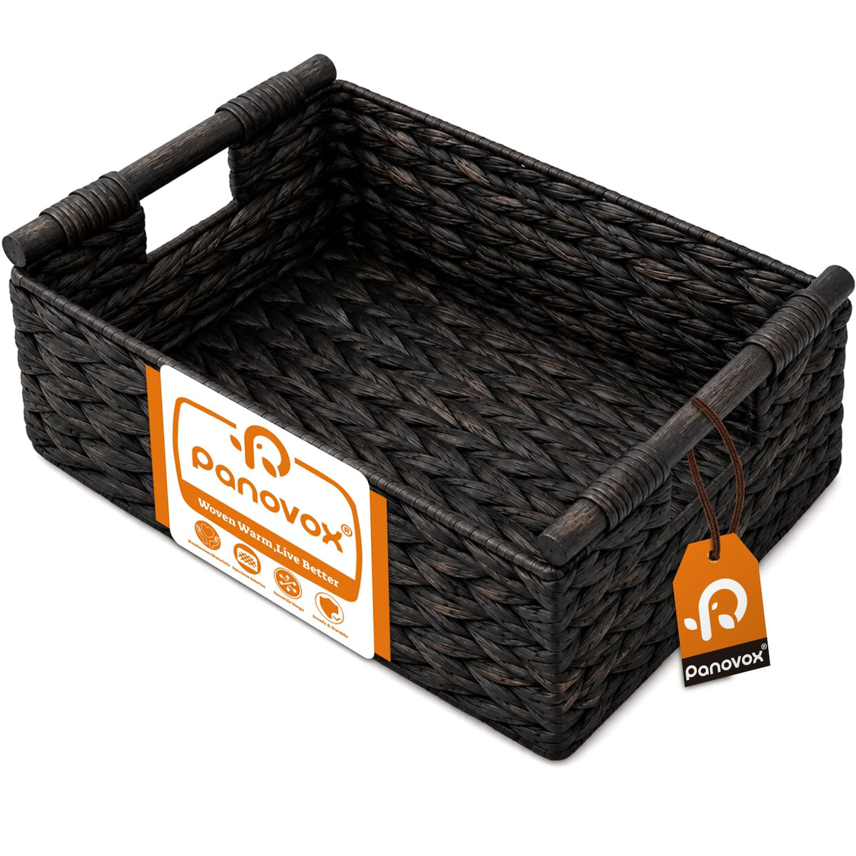 Wicker Basket, Large Basket for Gift Baskets Empty, 15.4x11x6.3in