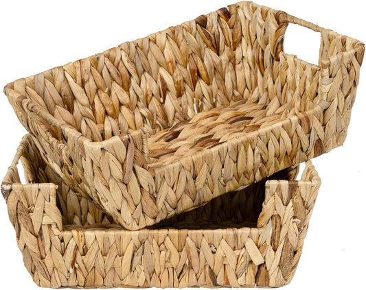StorageWorks Pantry Baskets for Organizing, Storage Baskets, Water Hyacinth