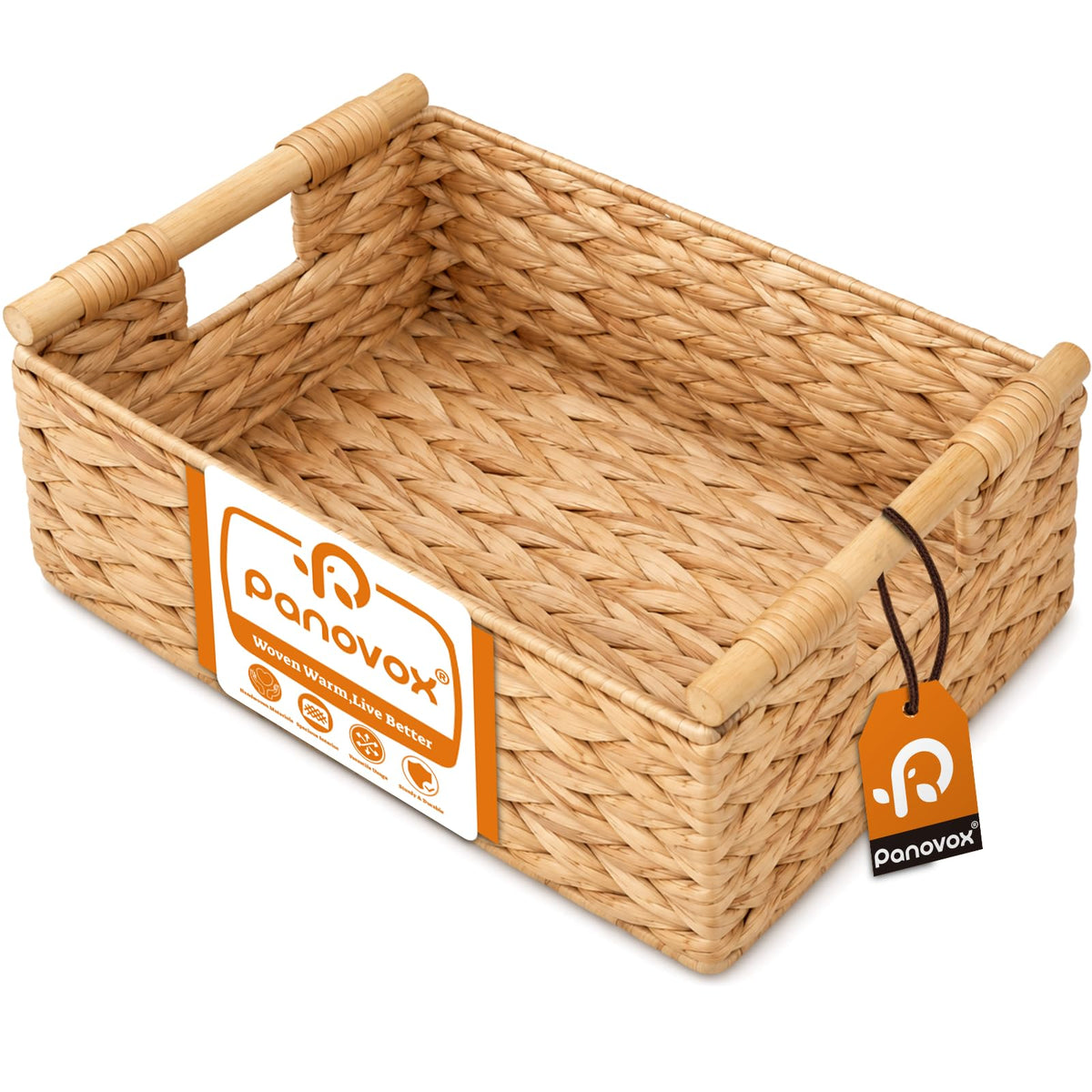 Wicker Basket, Large Basket for Gift Baskets Empty, 15.4x11x6.3in