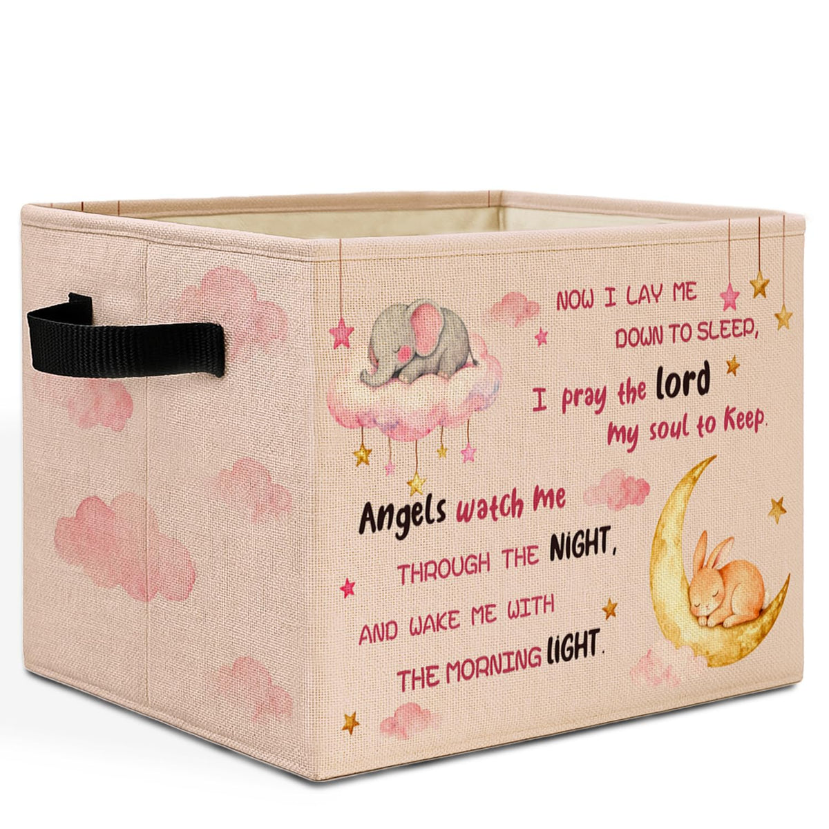 Forest Animal Nursery Storage Bins Box with Handles, Bear Deer Fox Bunny Woods Animal Laundry Basket Hamper Collapsible Clothes Toys Organizer for Toddler Kids Room Playroom
