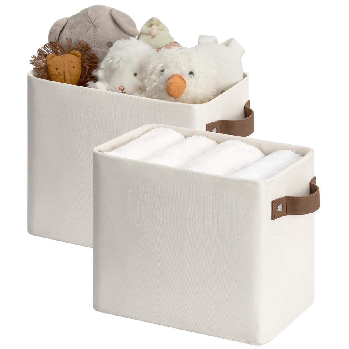 StorageWorks Narrow Storage Bins, Toilet Paper Storage, Natural, 2-Pack