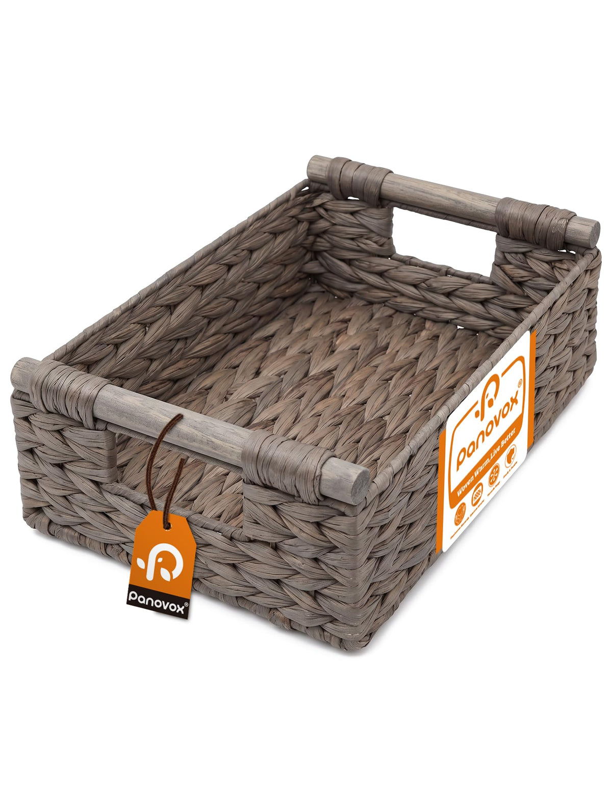 Wicker Basket, Large Basket for Gift Baskets Empty, 15.4x11x6.3in