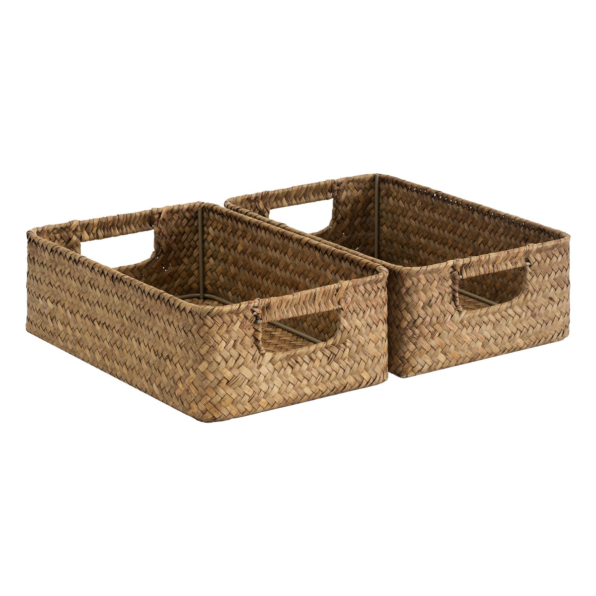 StorageWorks Wicker Baskets, Wicker Storage Baskets for Shelves, 2-Pack