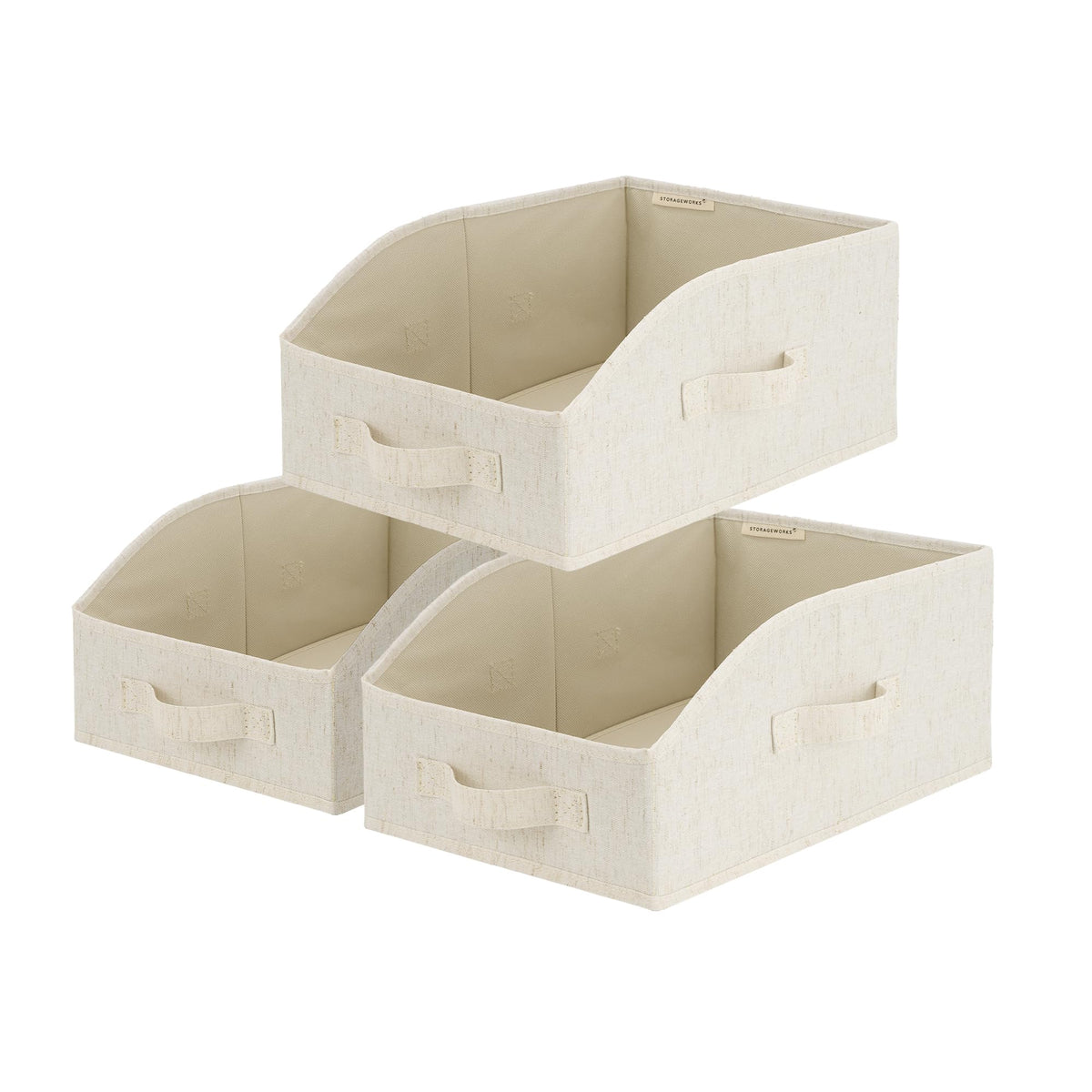 StorageWorks Closet Storage Bins Trapezoid, Gray, Large, 3-Pack