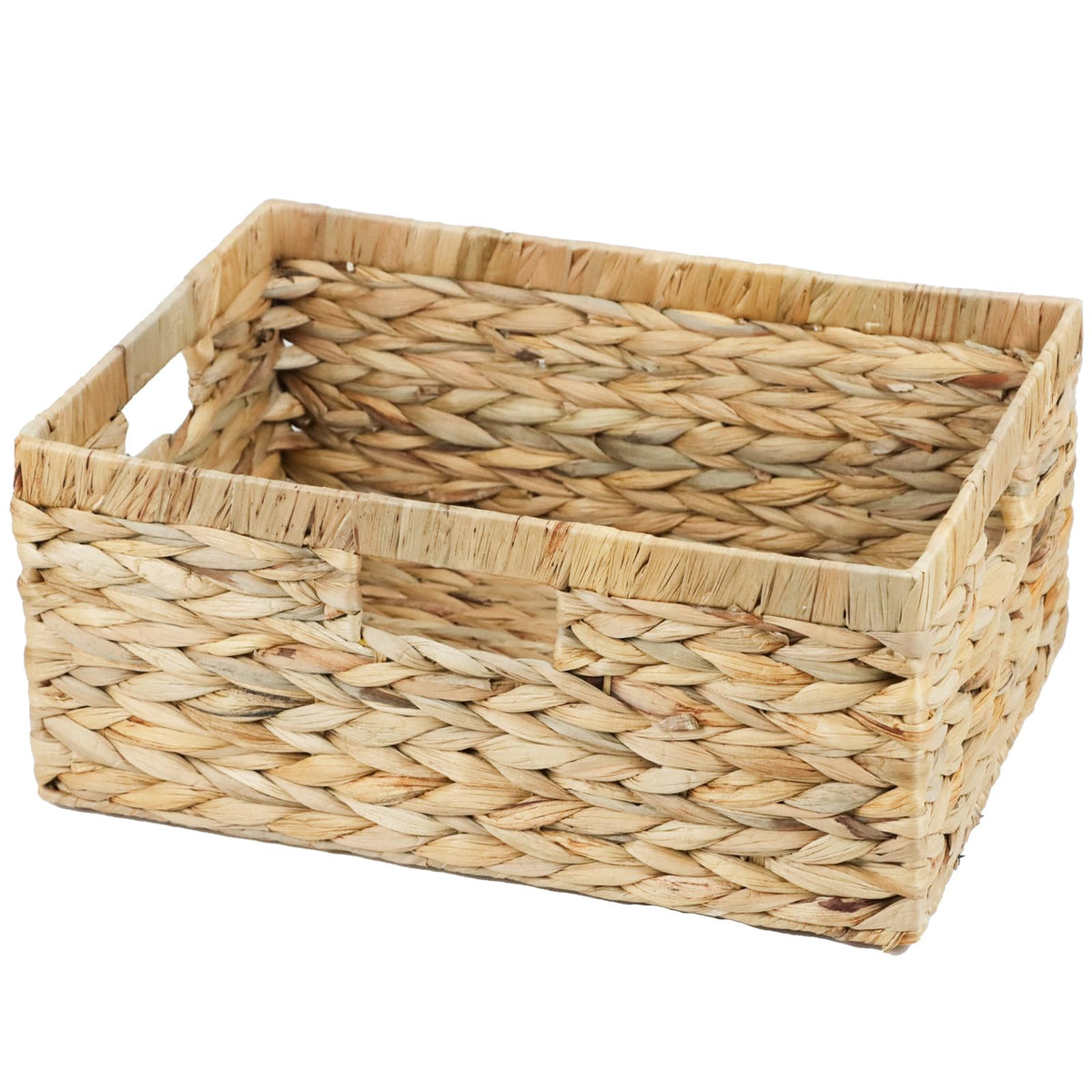 Jumbo Wicker Basket, Rectangular Wicker Basket for Storage, 16.5 x 13 x 7.5