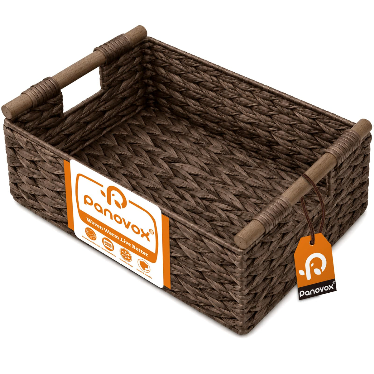 Wicker Basket, Large Basket for Gift Baskets Empty, 15.4x11x6.3in