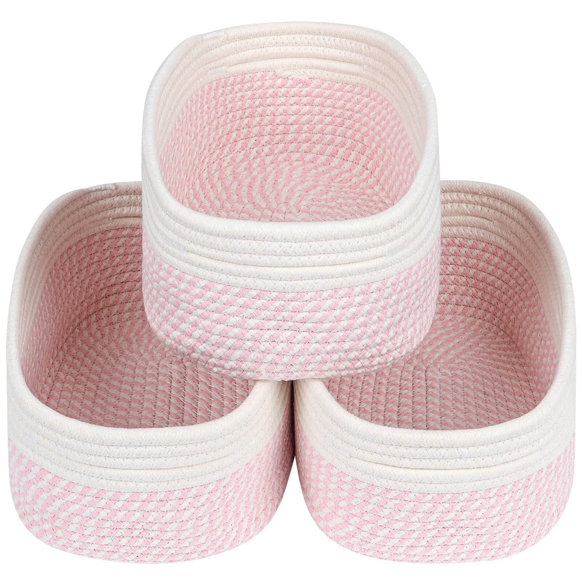 CubesLand Cube Shelf Closet Storage Rope Cotton Baskets Bins Set 2
