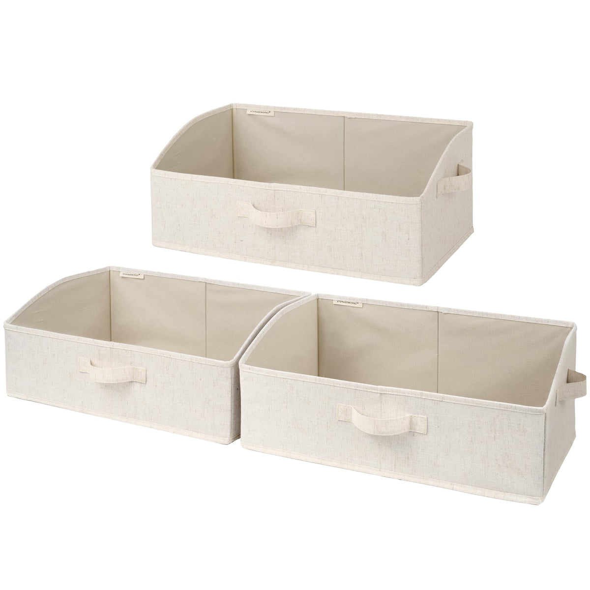 StorageWorks Closet Storage Bins Trapezoid, Gray, Large, 3-Pack