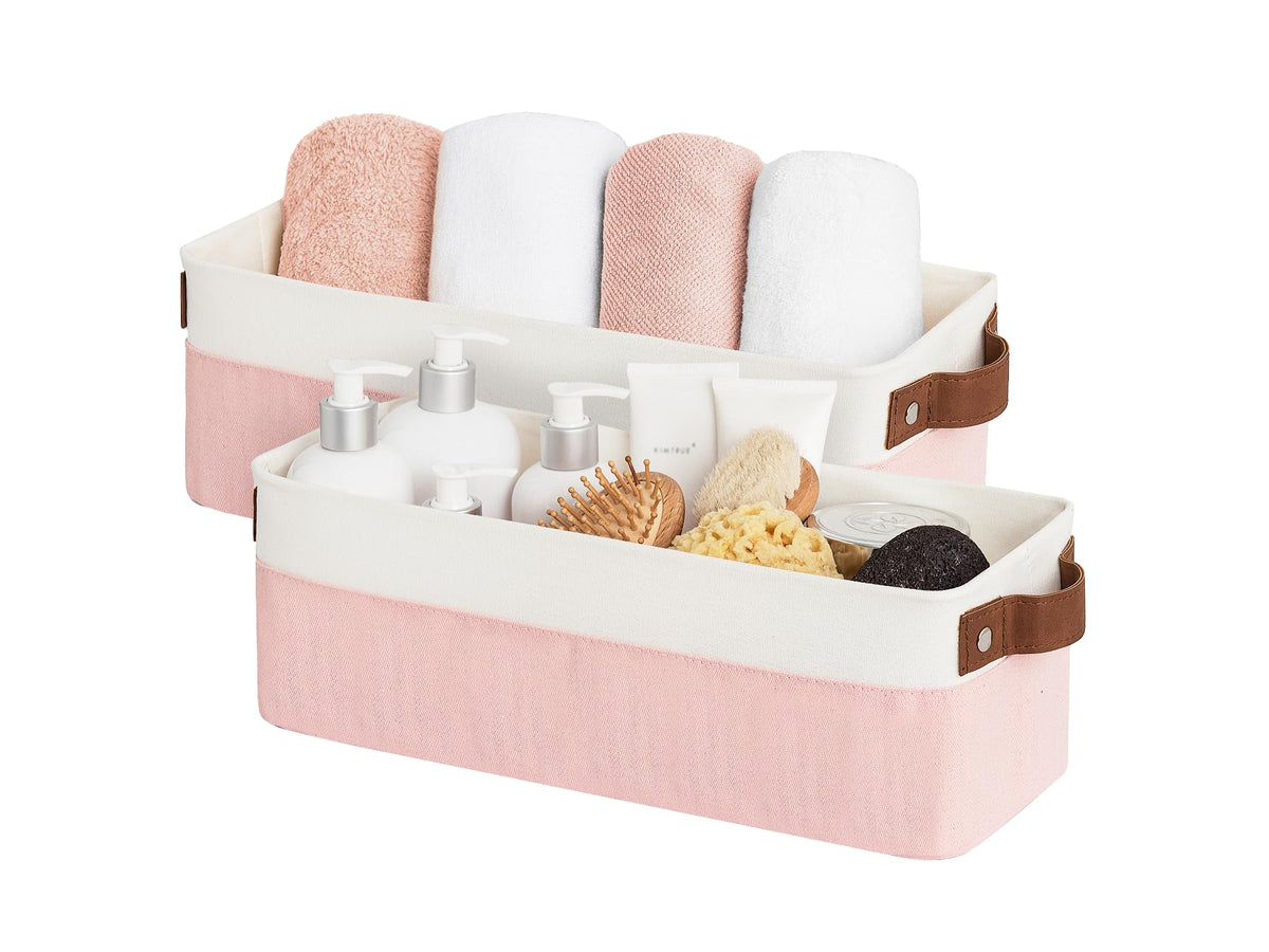 StorageWorks Narrow Storage Bins, Toilet Paper Storage, Natural, 2-Pack