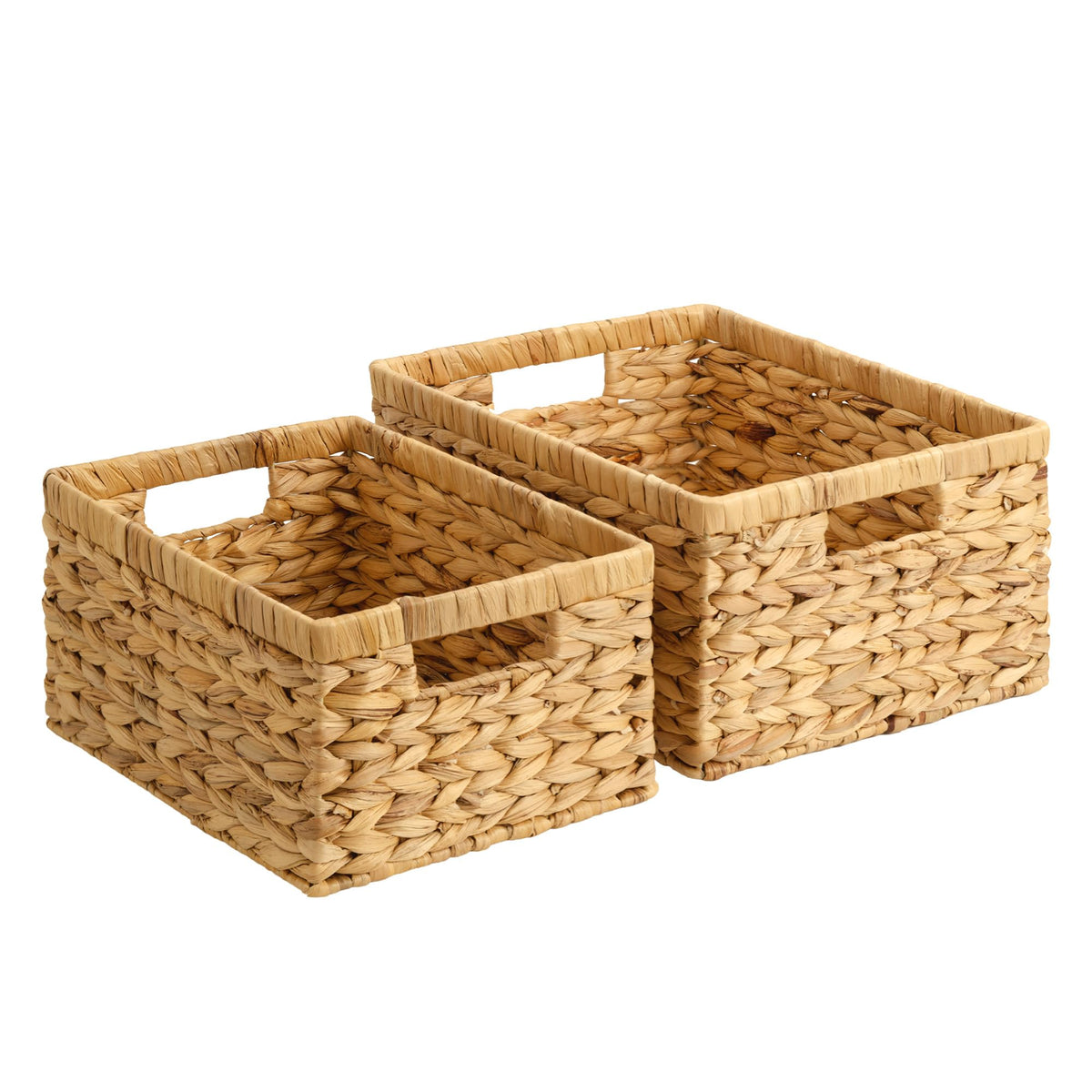 StorageWorks Wicker Baskets, Wicker Storage Baskets for Shelves, 2-Pack