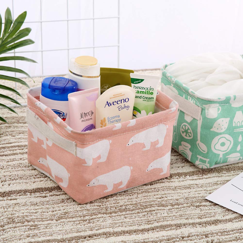 6-Pack Foldable Canvas Storage Baskets with Handle