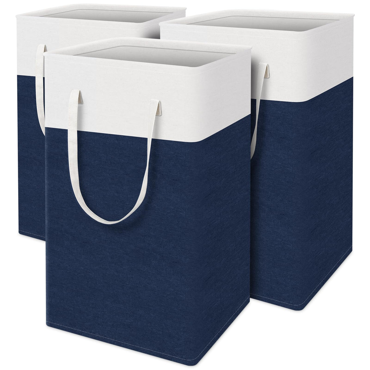 TasticTotes Laundry Basket 3-Pack, Laundry Hamper, 75L-Grey