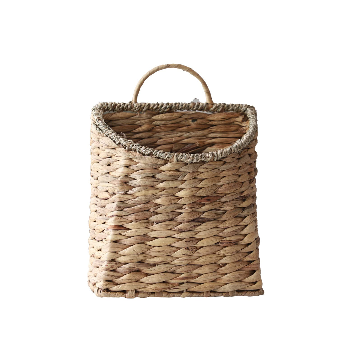 GYASVWU Woven Hanging Basket Water Hyacinth Hanging Wall Basket Wicker Handmade Baskets for Garden Farmhouse Home (Seagrass mouth)