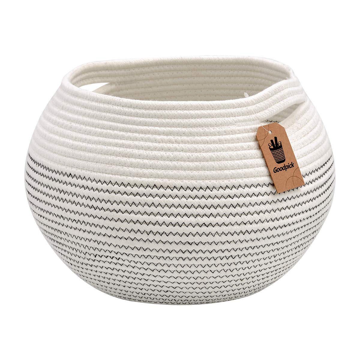 Goodpick Large Toy Storage Basket for Kids, Round, 15.7" x 10.5", Camel