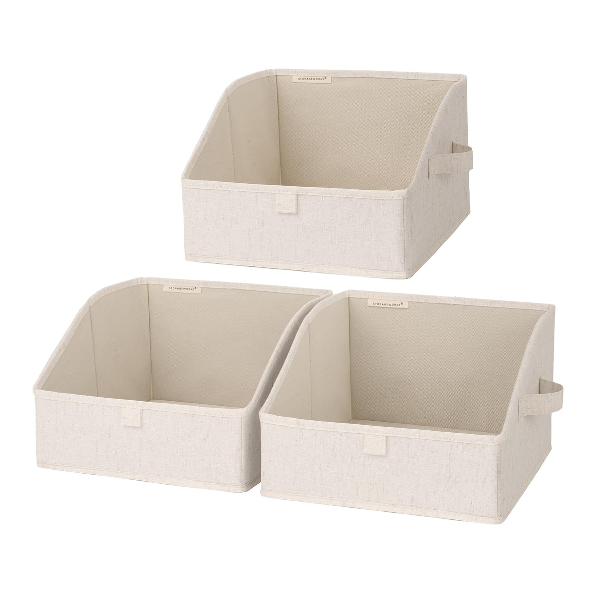 StorageWorks Closet Storage Bins Trapezoid, Gray, Large, 3-Pack