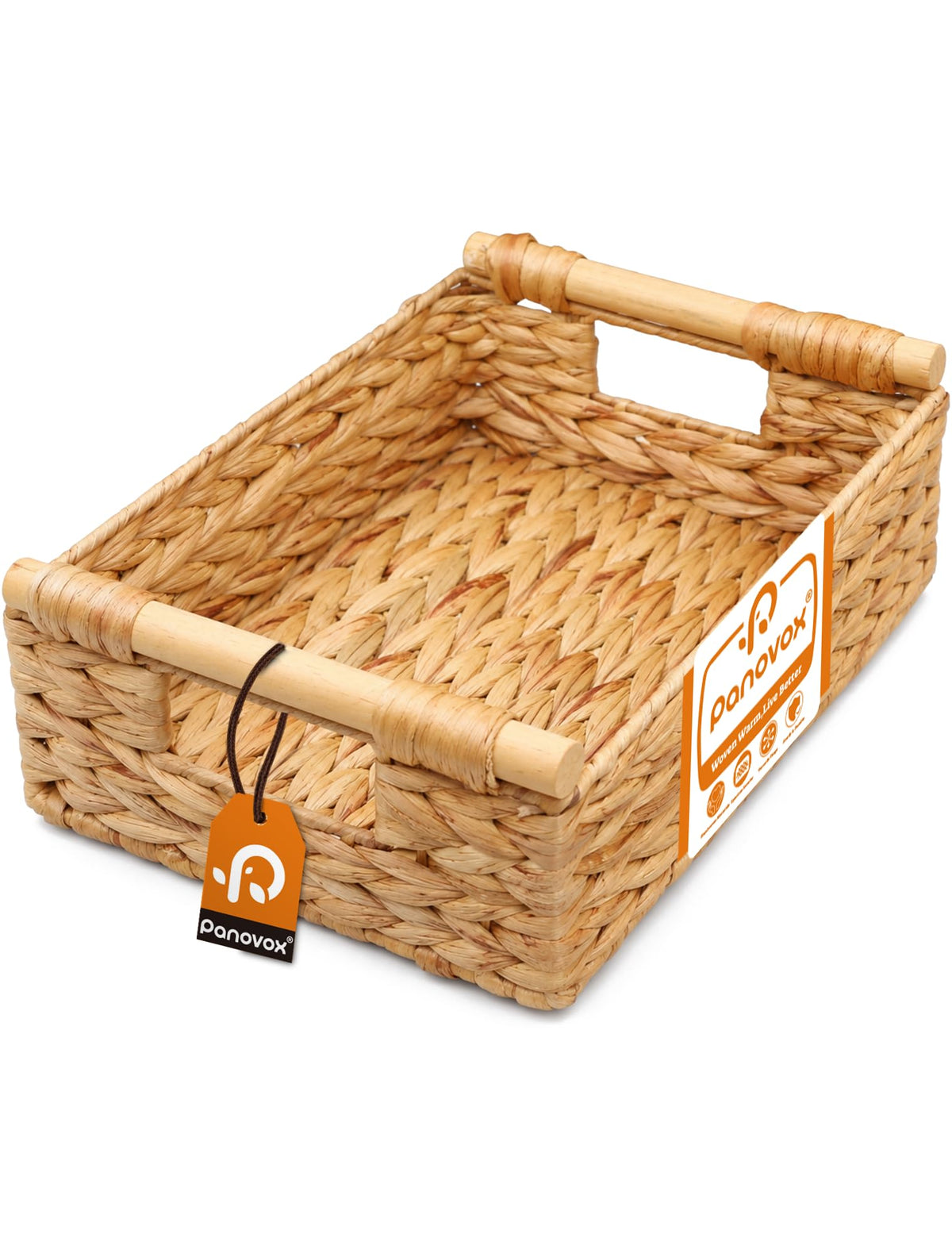 Wicker Basket, Large Basket for Gift Baskets Empty, 15.4x11x6.3in
