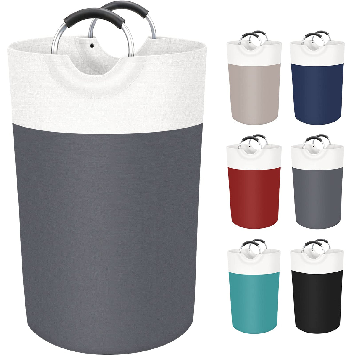 BlissTotes 75L Laundry Basket, Freestanding Collapsible Hamper, Brown