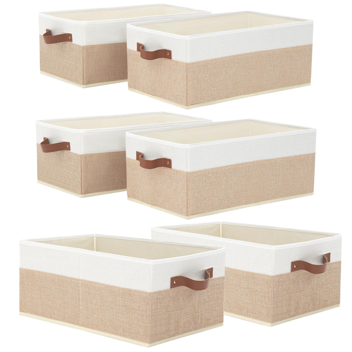 6 Pack Closet Storage Bins, Storage Baskets for Shelves