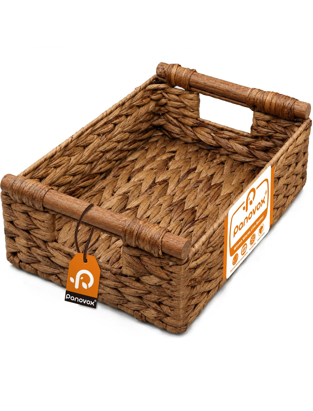 Wicker Basket, Large Basket for Gift Baskets Empty, 15.4x11x6.3in