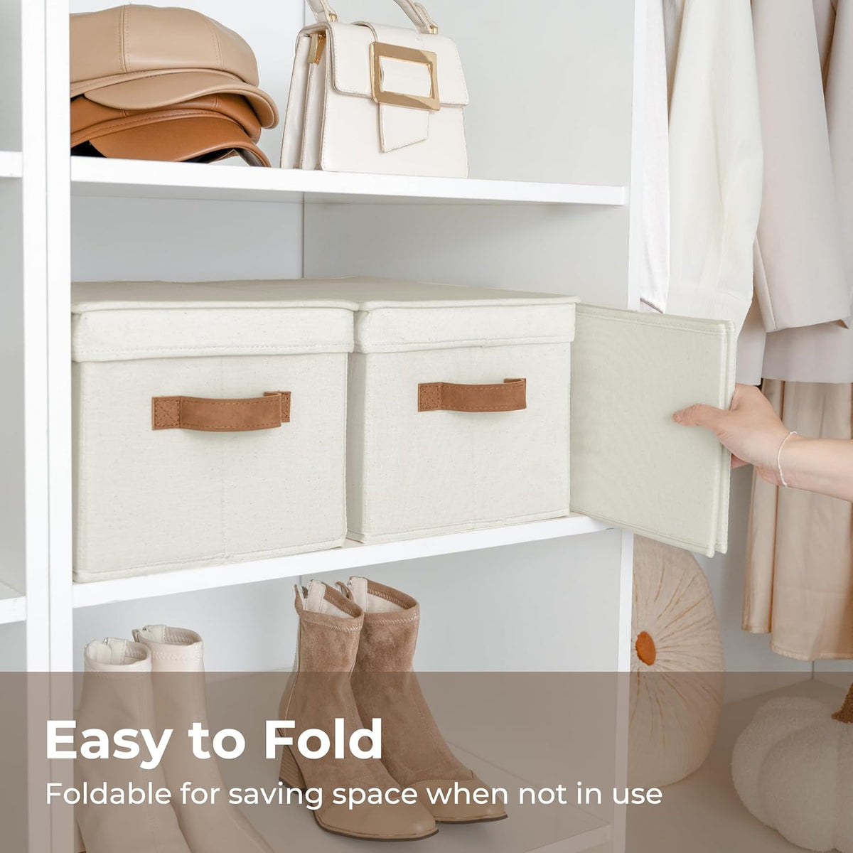 StorageWorks Closet Storage Bins, Fabric Storage Bins with Lids
