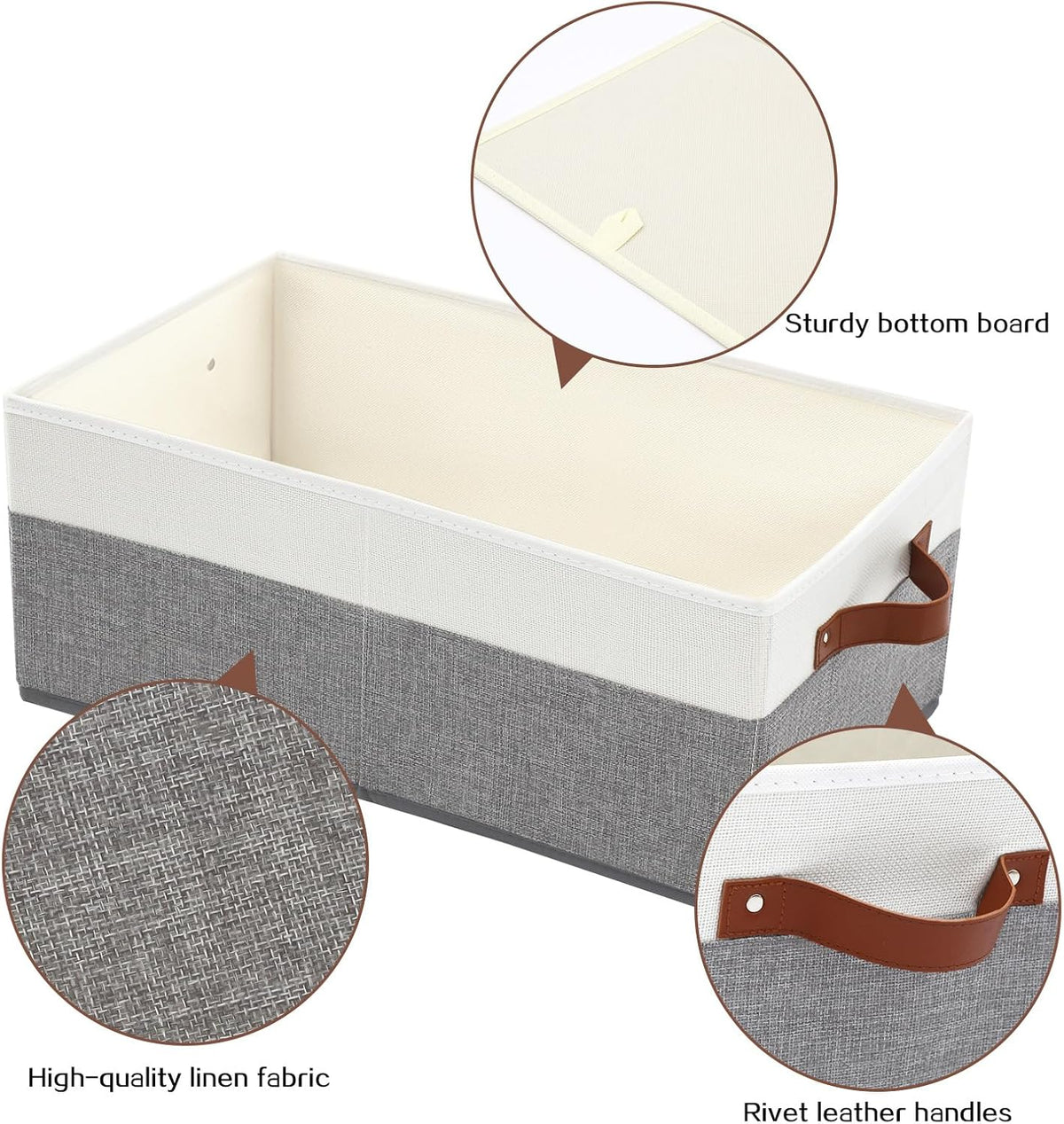 6 Pack Closet Storage Bins, Storage Baskets for Shelves