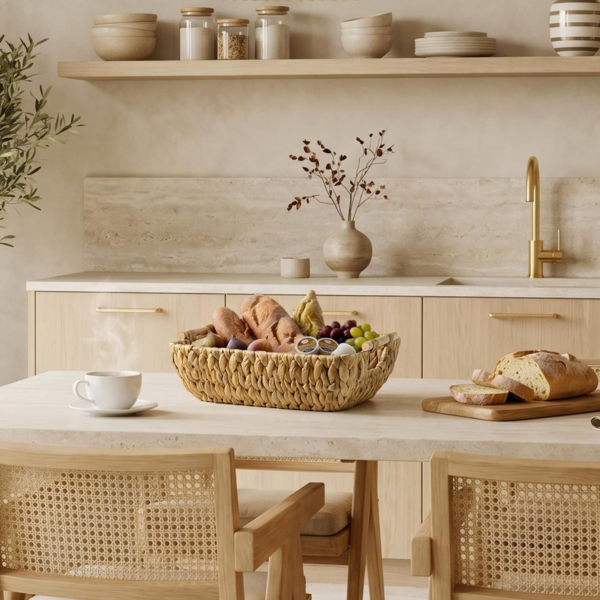 StorageWorks Wicker Baskets for Organizing, Water Hyacinth Storage Baskets