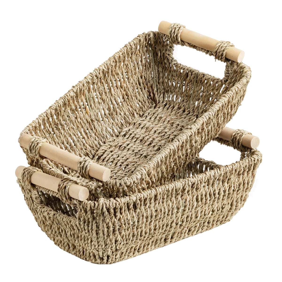 StorageWorks Wicker Baskets for Organizing, Water Hyacinth Storage Baskets
