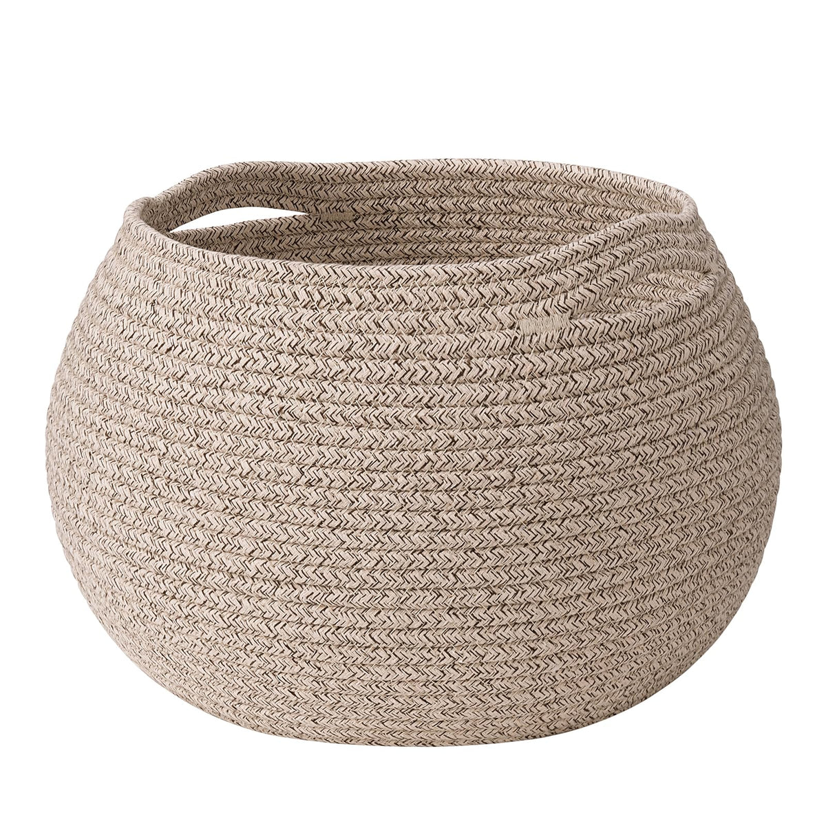Goodpick Large Toy Storage Basket for Kids, Round, 15.7" x 10.5", Camel